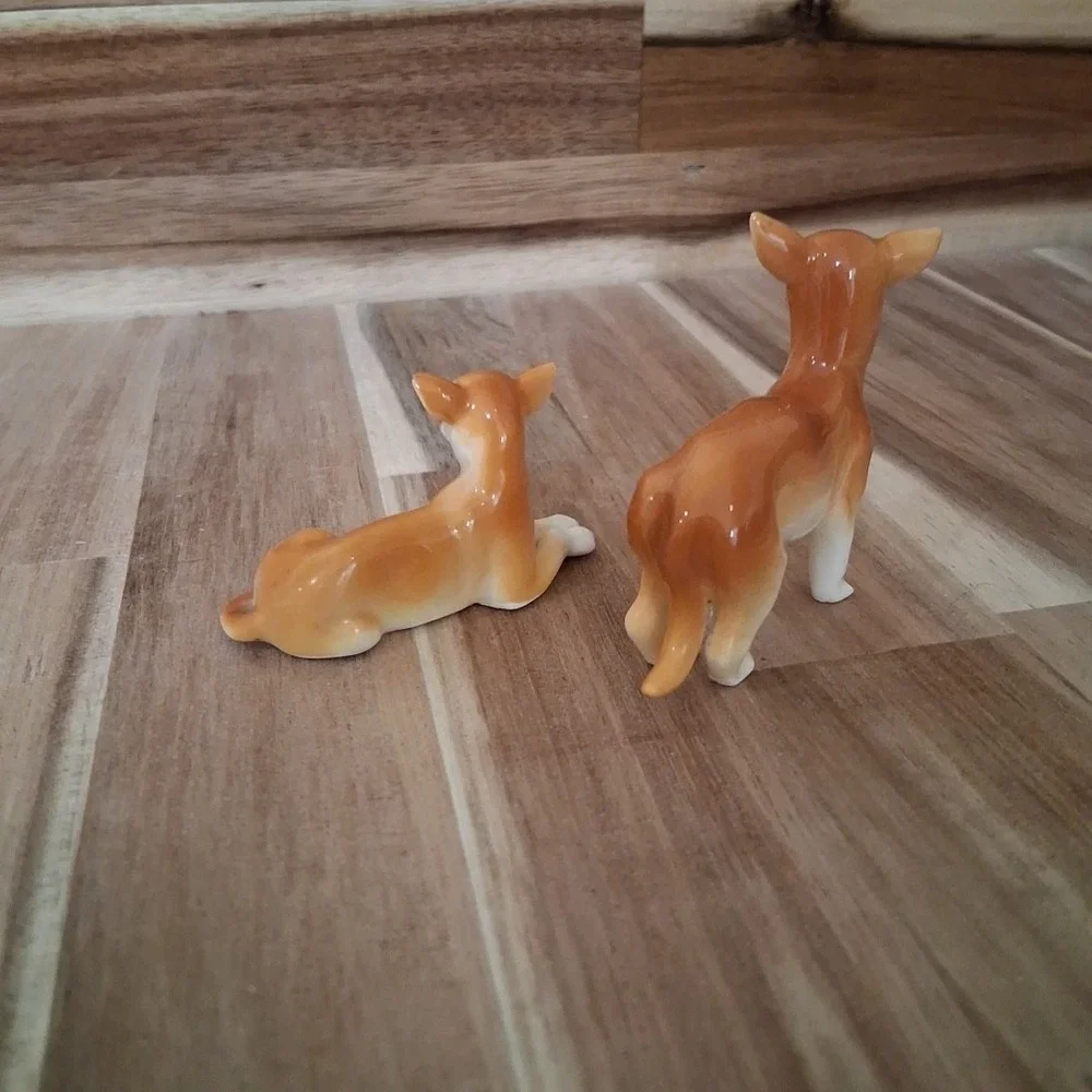 Vintage Lot Of 2 Bone China Dogs Miniature Figurines